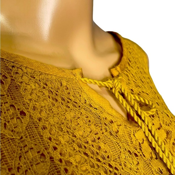 C+D+M dark mustard sleeveless boho pheasant style dress size medium midi - Picture 3 of 10